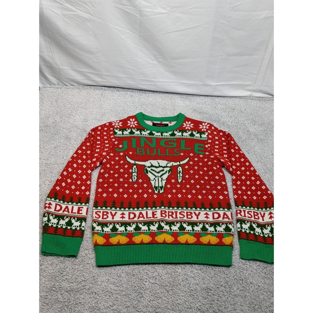 Rock & Roll‎ Denim Cowboy Rodeo Dale Brisby Ugly Holiday Christmas Sweater Small